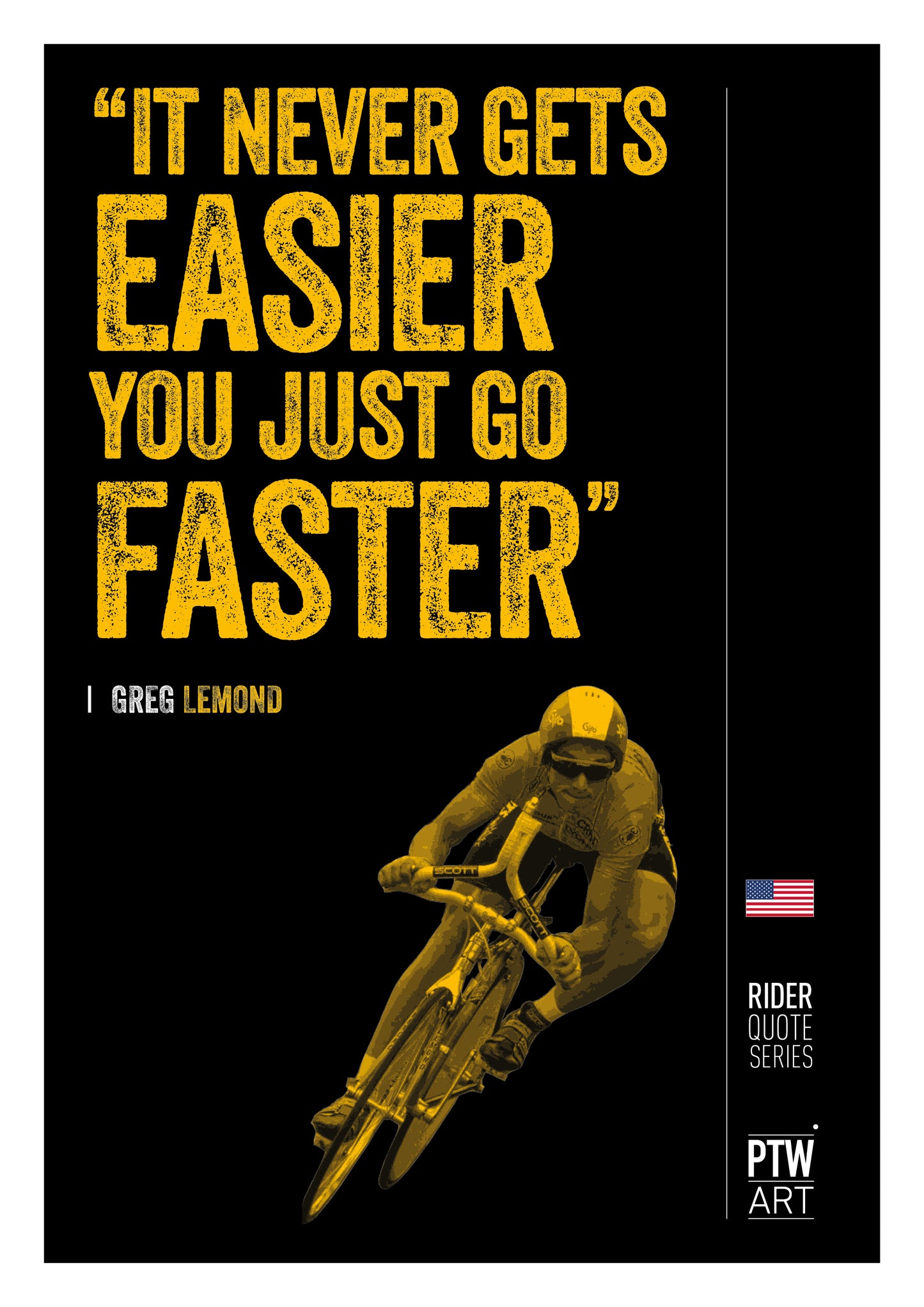 Rider Quotes Prints Set of 5 Merckx, Coppi, Lemond, Cipollini, Hinault