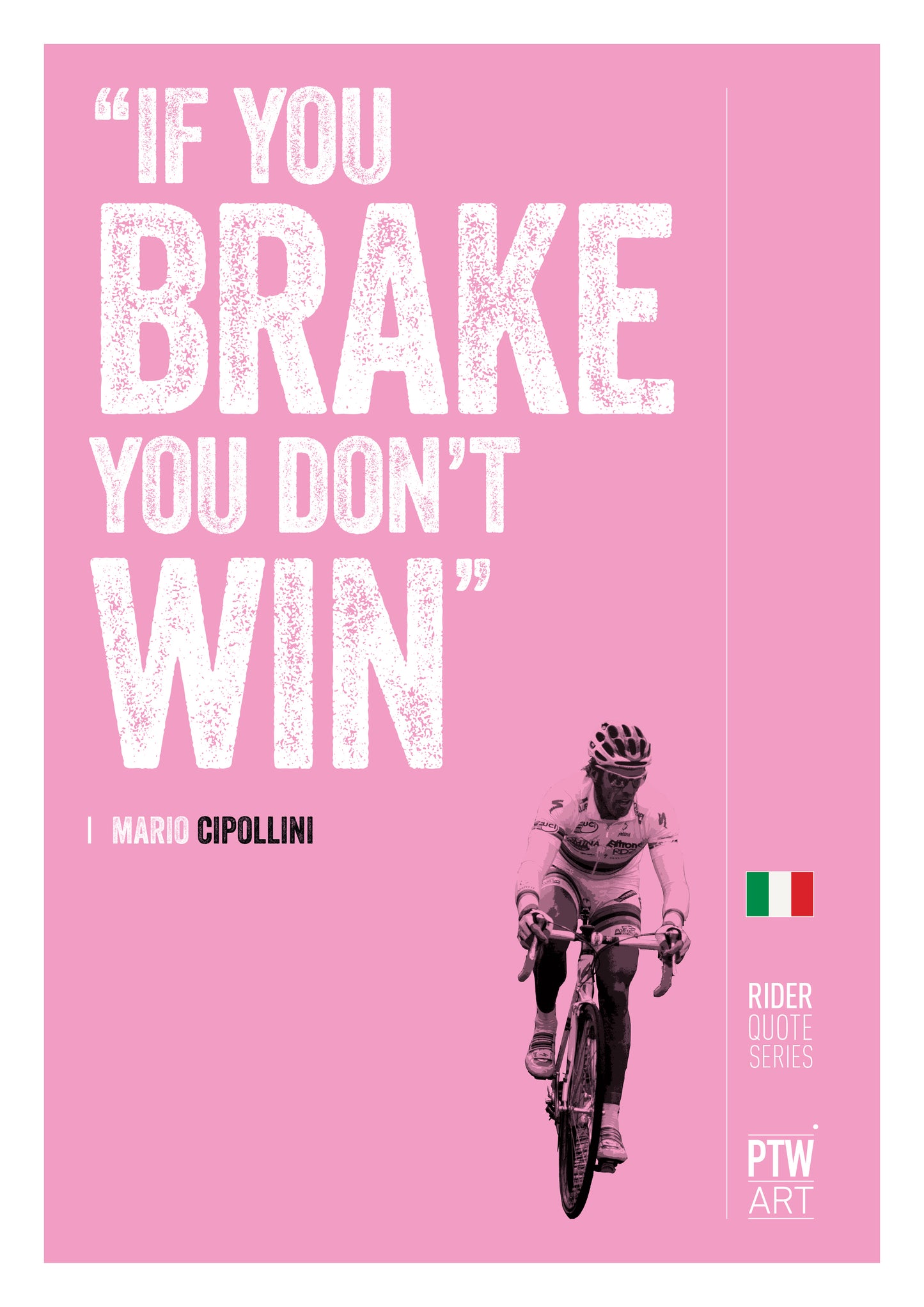 Rider Quotes Prints Set of 5 Merckx, Coppi, Lemond, Cipollini, Hinault