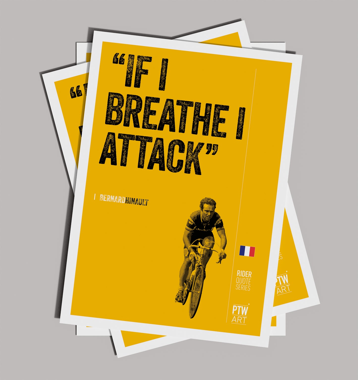 Rider Quotes Prints Set of 5 Merckx, Coppi, Lemond, Cipollini, Hinault