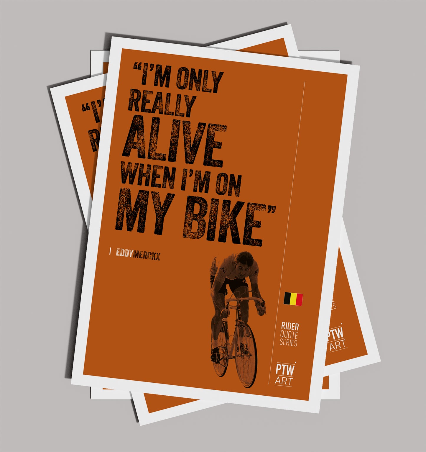 Rider Quotes Prints Set of 5 Merckx, Coppi, Lemond, Cipollini, Hinault