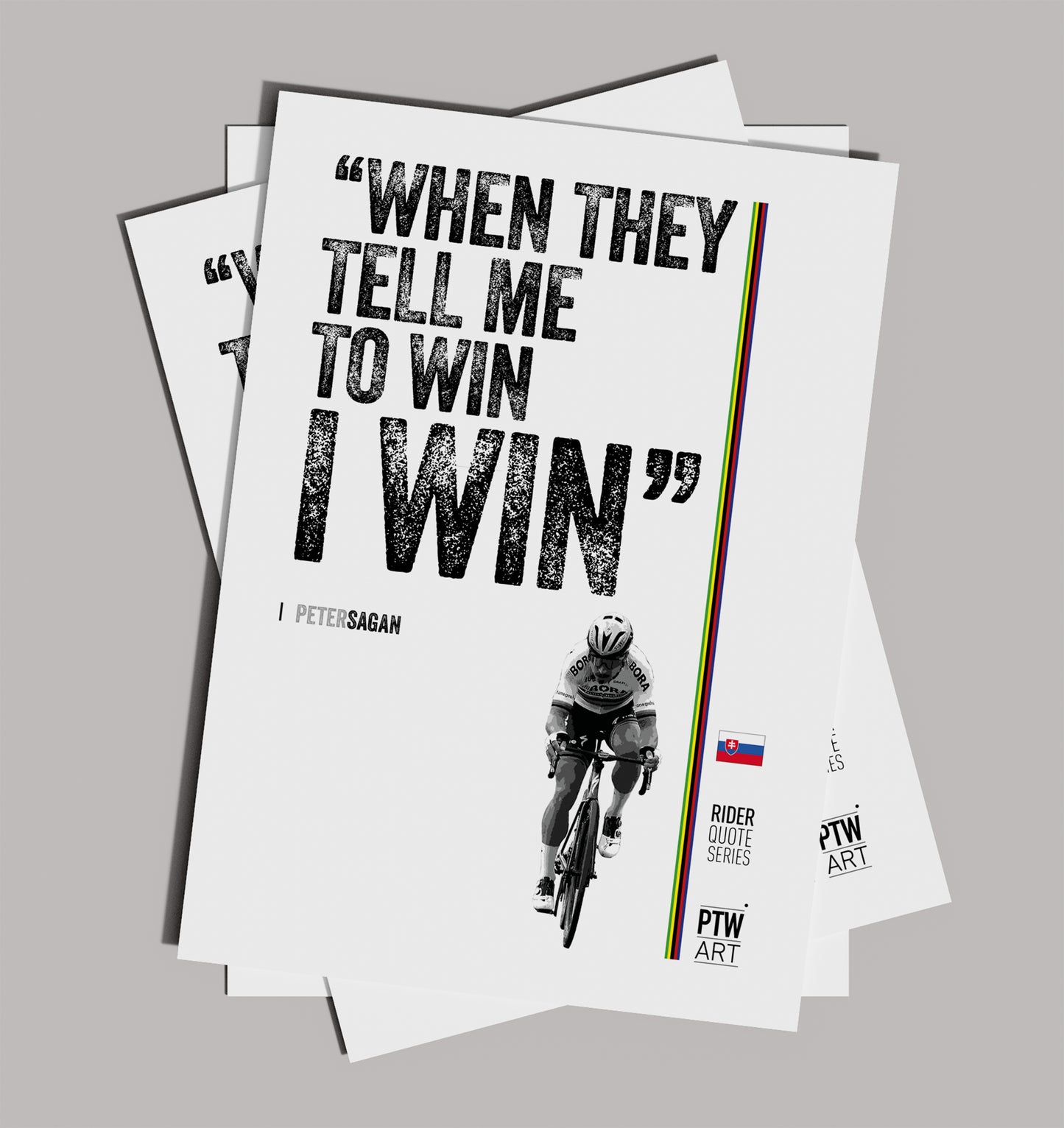 Rider Quotes Prints Set of 5 Segan, Cancellara, Boonen, Cavendish, Voight