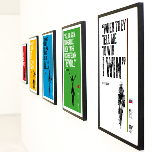 Rider Quotes Prints Set of 5 Segan, Cancellara, Boonen, Cavendish, Voight