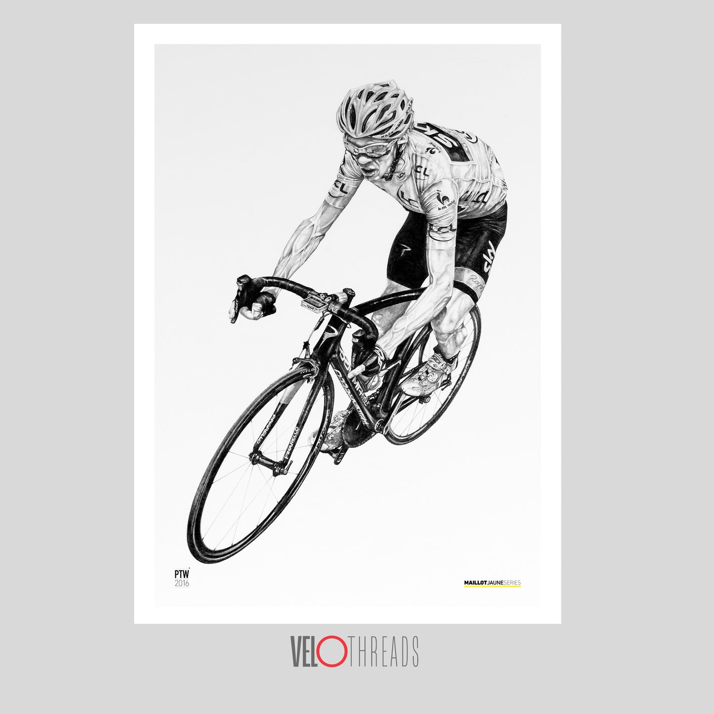 Chris Froome A2 Limited Edition Print – Signed by the Artist