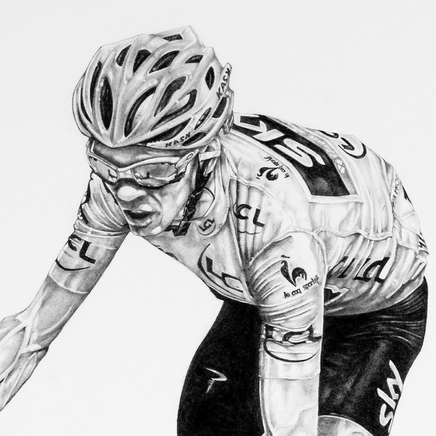 Chris Froome A2 Limited Edition Print – Signed by the Artist