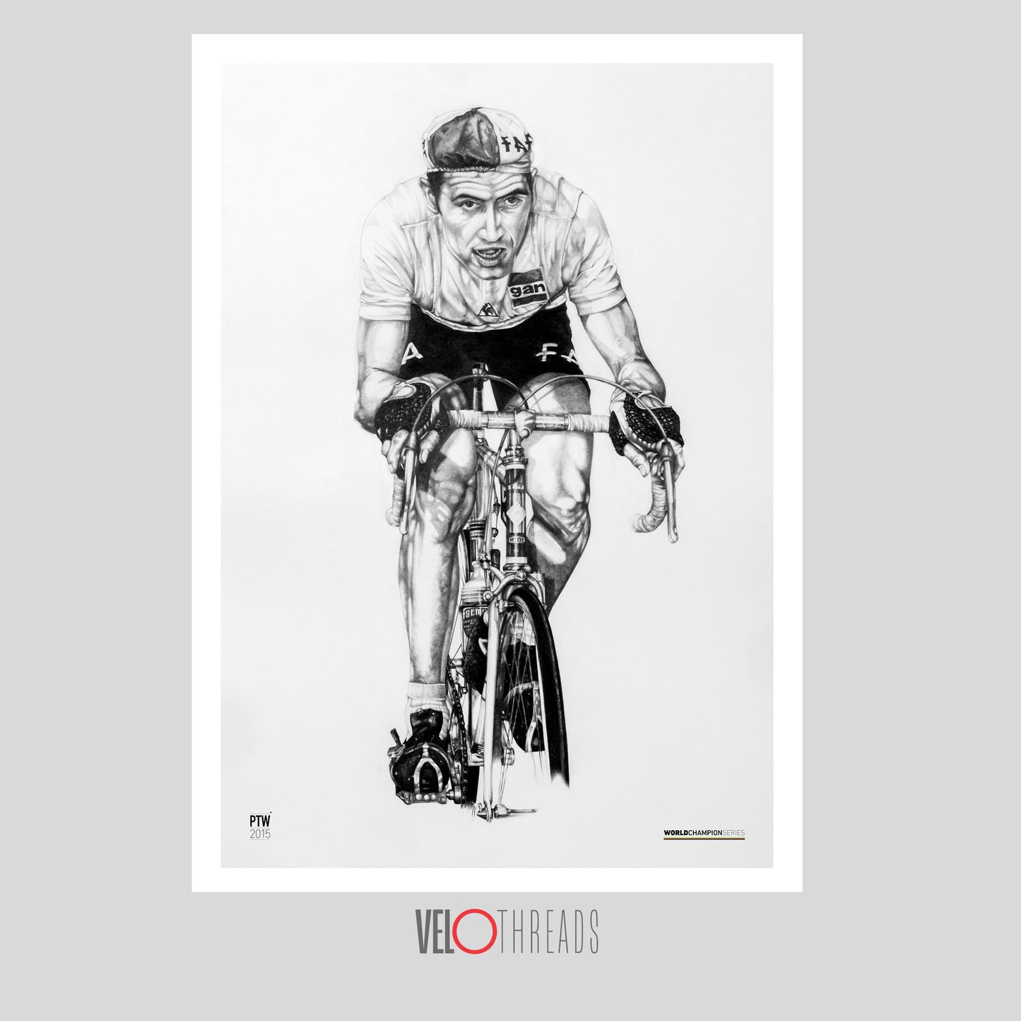 Eddie Merckx A2 Limited Edition Print – Signed by the Artist