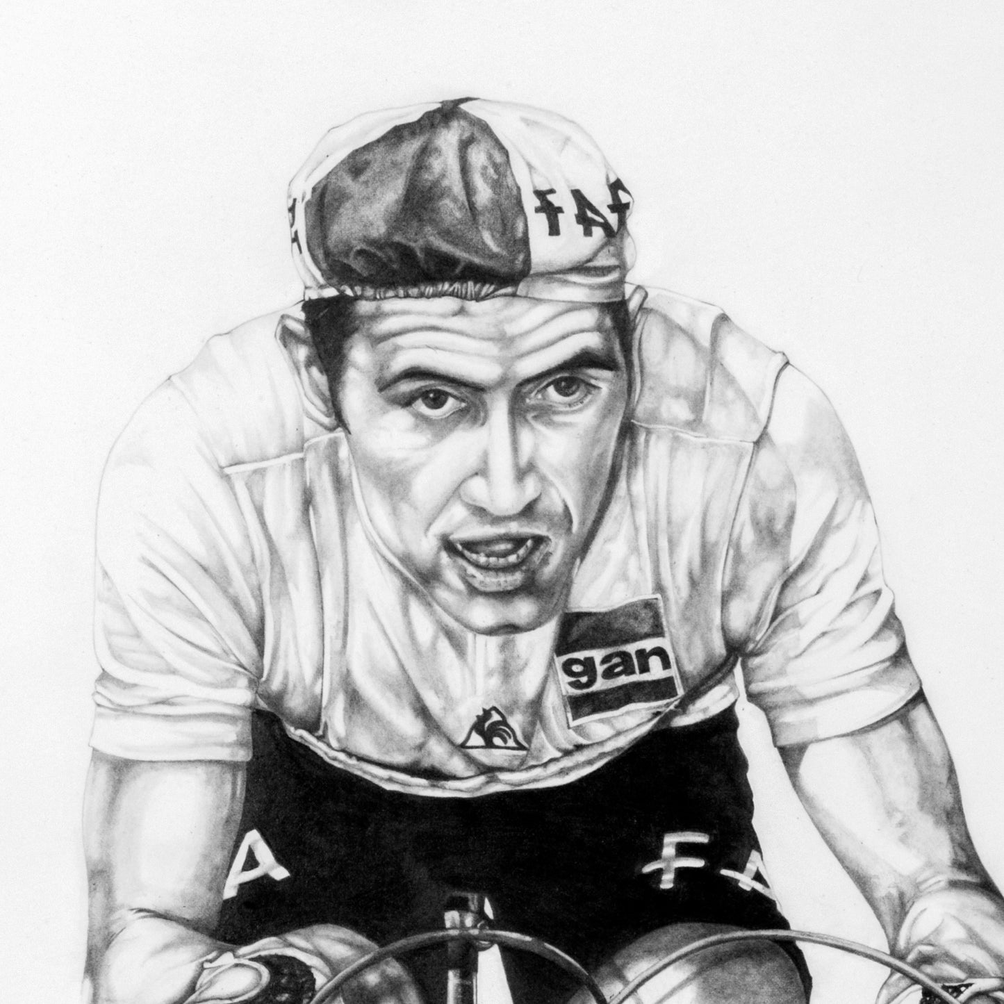 Eddie Merckx A2 Limited Edition Print – Signed by the Artist