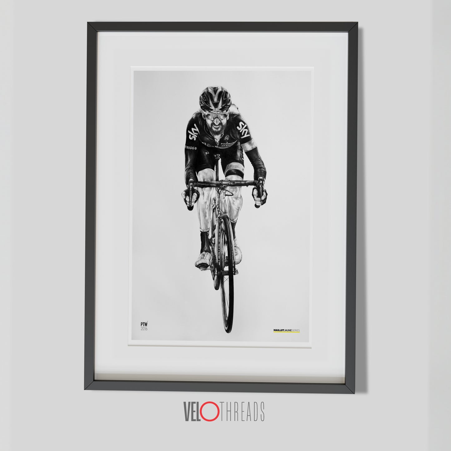 Bradley Wiggins A2 Limited Edition Print – Signed by the Artist