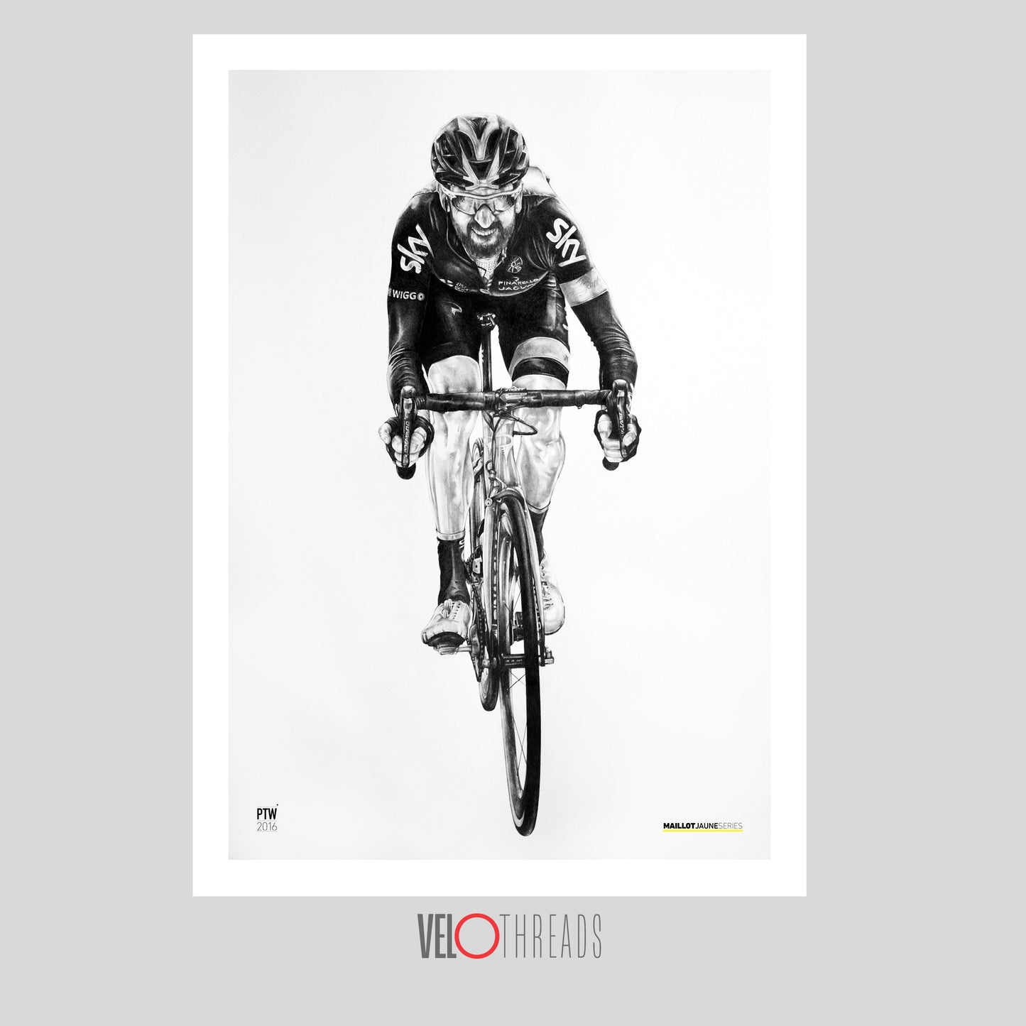 Bradley Wiggins A2 Limited Edition Print – Signed by the Artist